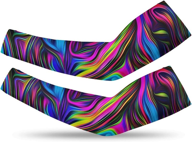 QiErDesign Marble Sports Compression Arm Sleeves for Men & Women - Youth Arm Sleeve Baseball Volleyball Sleeves & Basketball Sleeve - Image 1